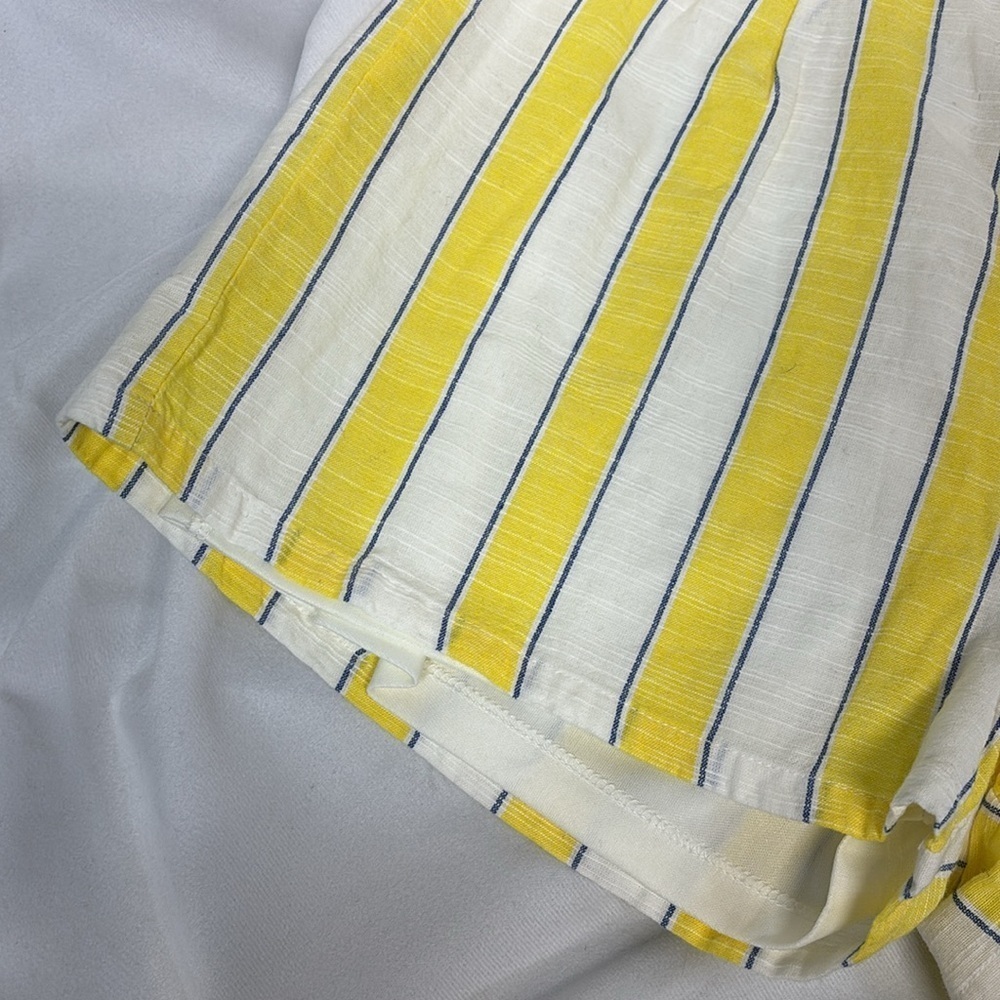 Altar’d State  Striped Yellow and White stretchy lined cotton  Shorts - Picture 3 of 10